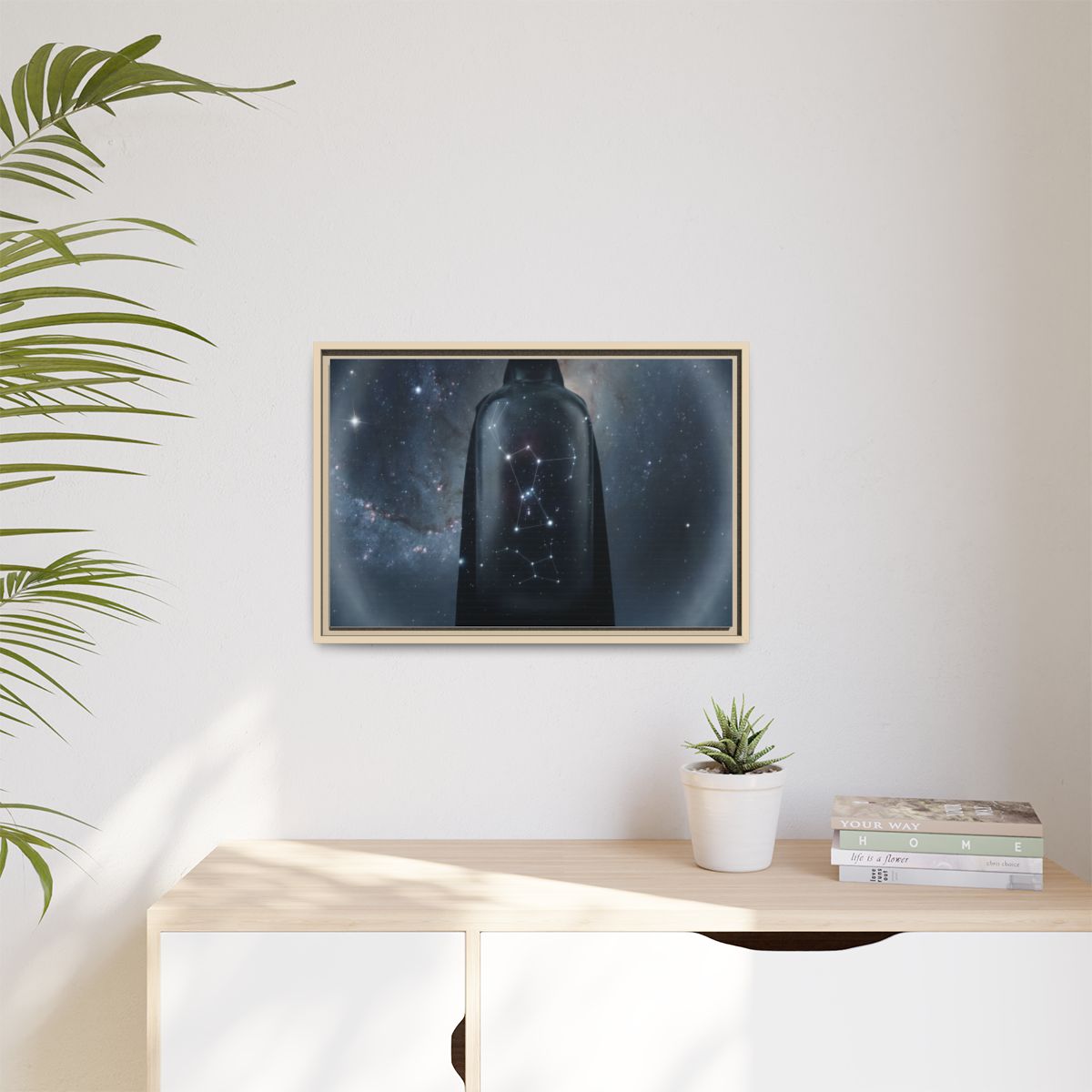 Matte Canvas, Framed - Cosmic Sentinel Orion Constellation...