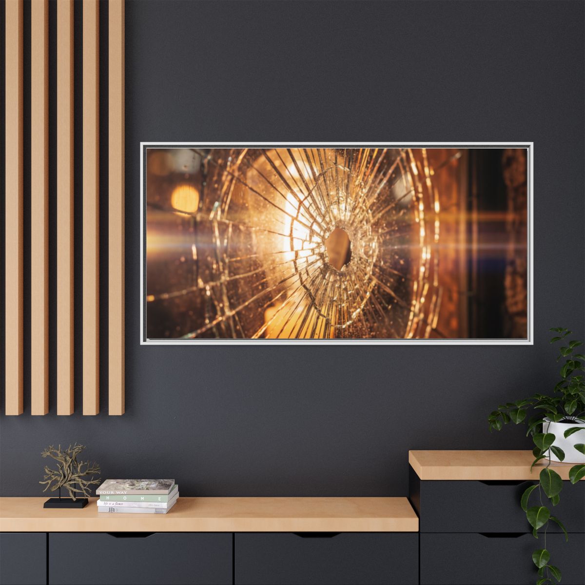 Framed Matte Canvas - Shattered Glass