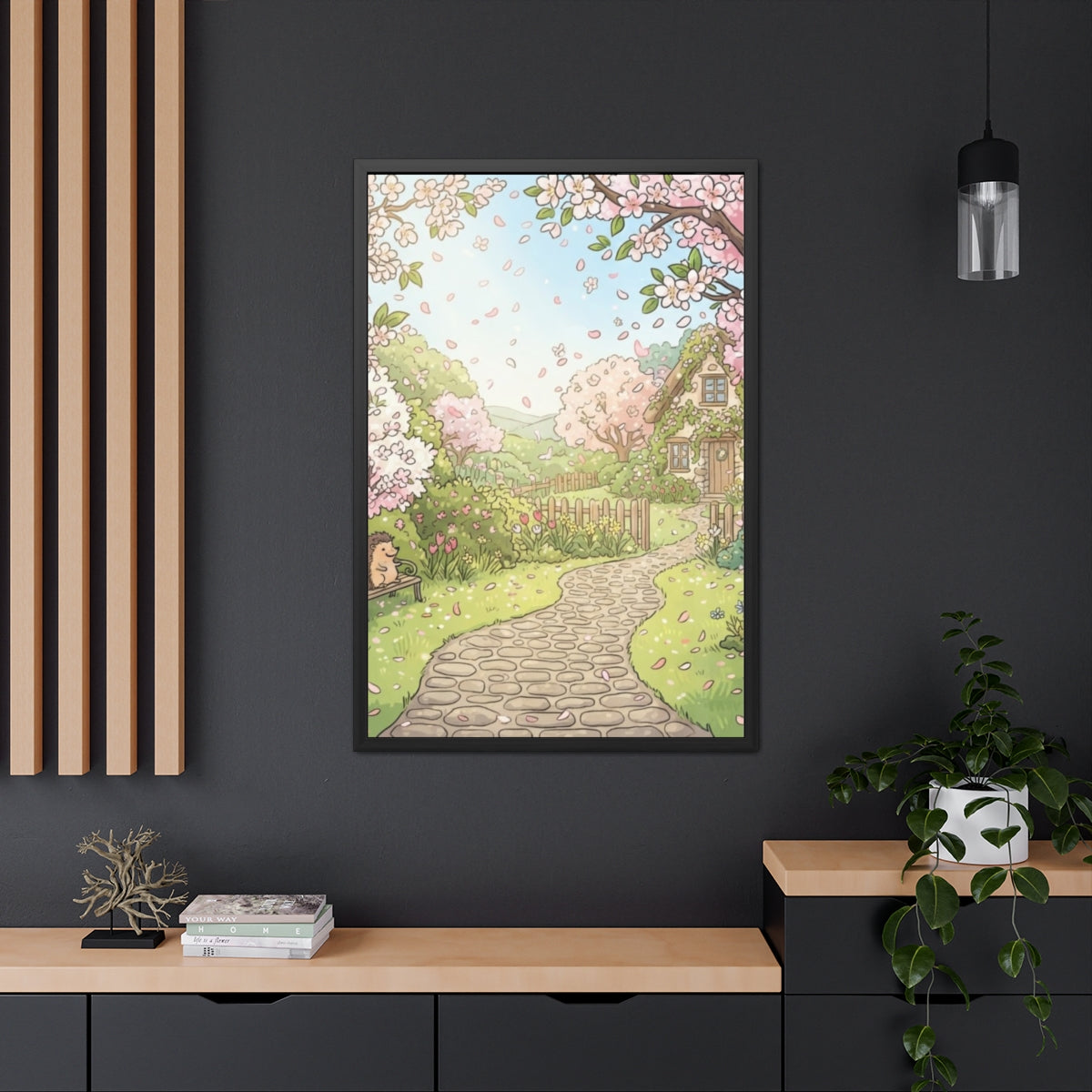 Framed Posters - Blossom Grove Cottagecore Art — Portrait......