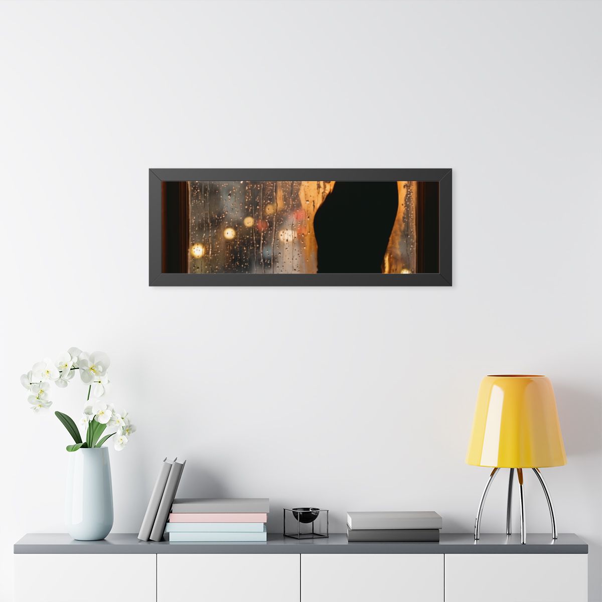 Framed Horizontal Poster - Twilight Rain — Black (14×11... |...