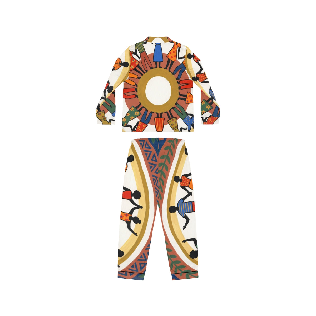 Women's Satin Pajamas - Unity Mandala Folk Art | Echovira...