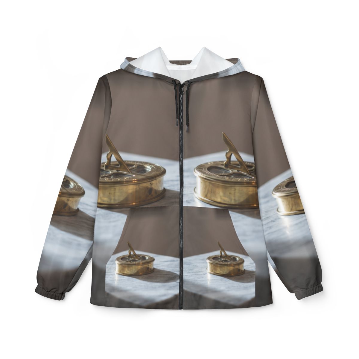 Men's Windbreaker Jacket Antique Brass Sundial