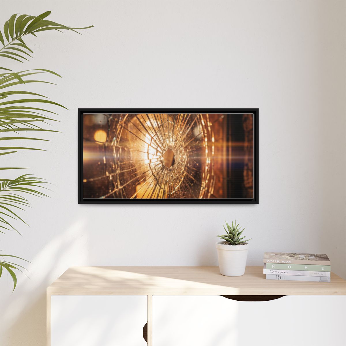 Framed Matte Canvas - Amber Glow — Black / 1.25"