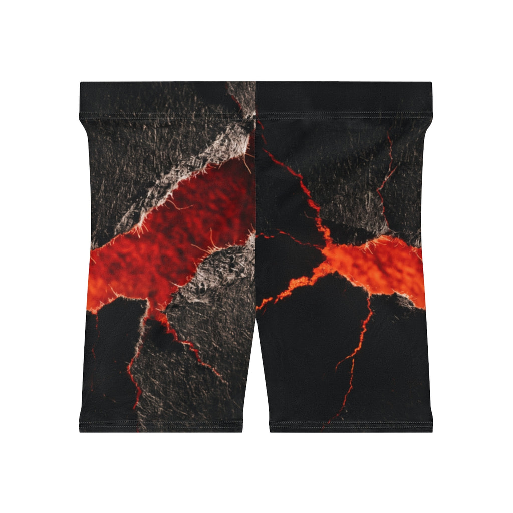 Women's Biker Shorts - Crimson Fissure | Echovira Gallery