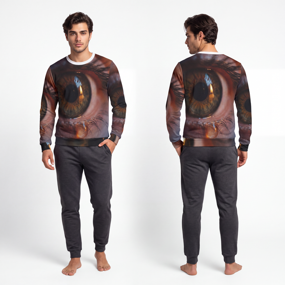 Men's Lightweight Sweatshirt - Amber Iris Reflection Fine......