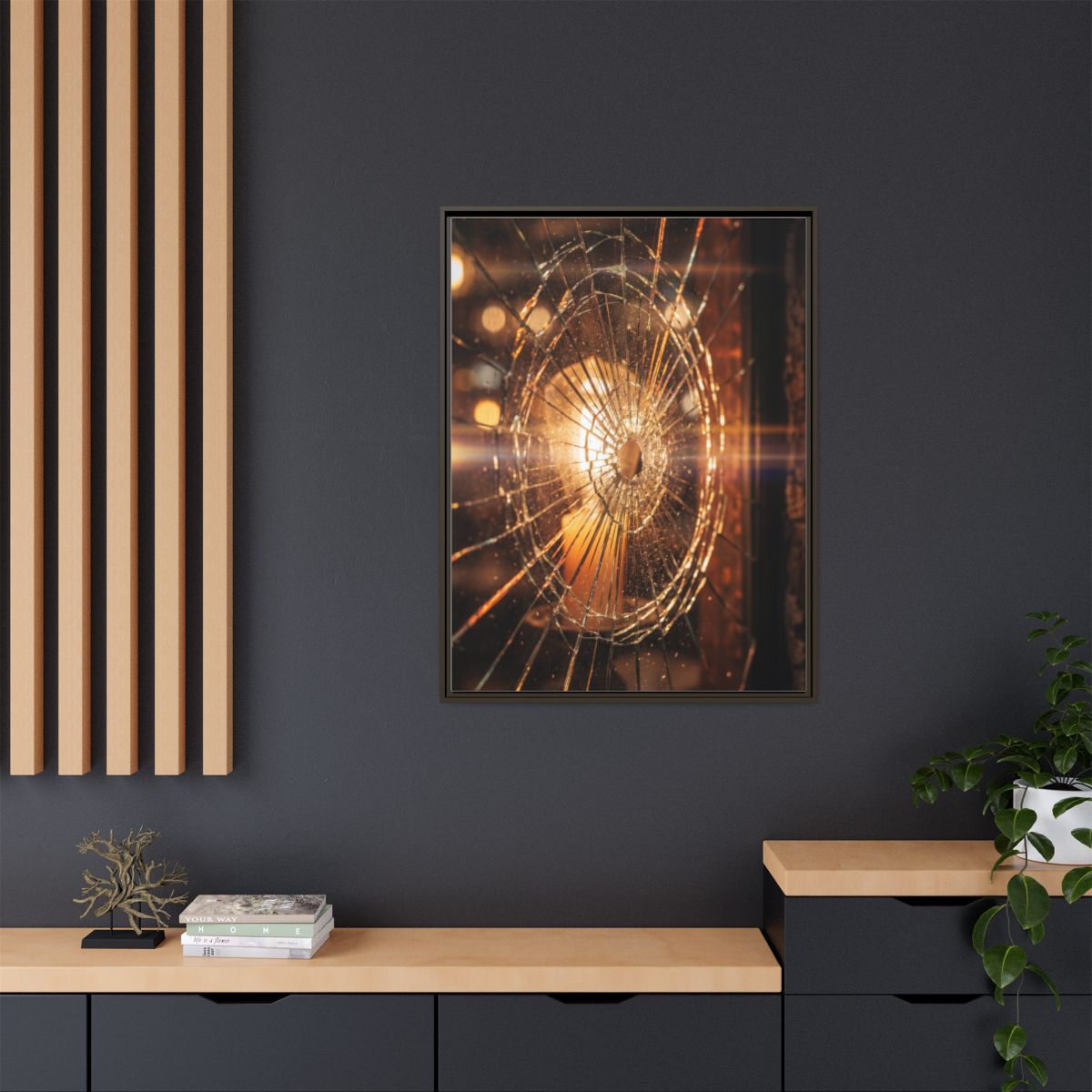 Framed Matte Canvas - Shattered Glass