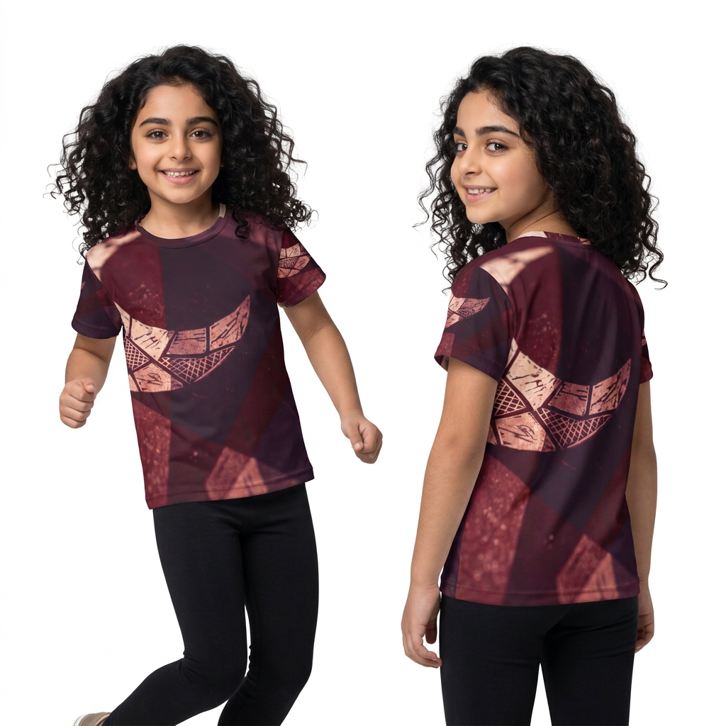 Camiseta deportiva infantil con luna geométrica