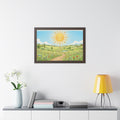 Framed Horizontal Poster - Sunny Meadow Panorama — Walnut......