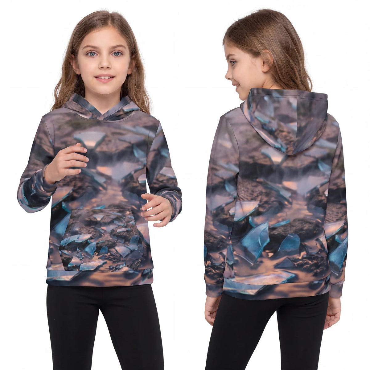 Children's Hoodie with Cobblestone Art