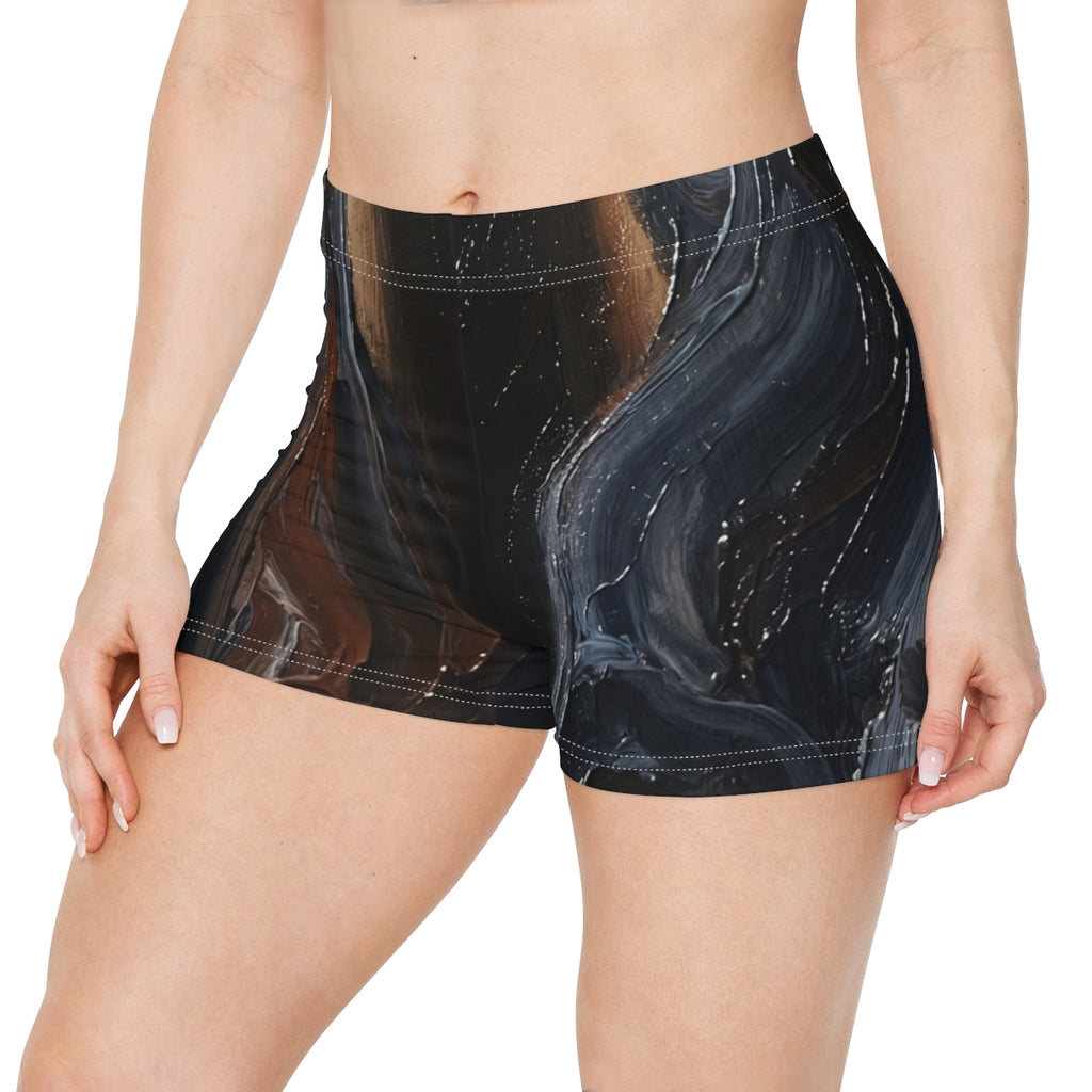 Women's Shorts - Nocturne Folds Art | Echovira Gallery