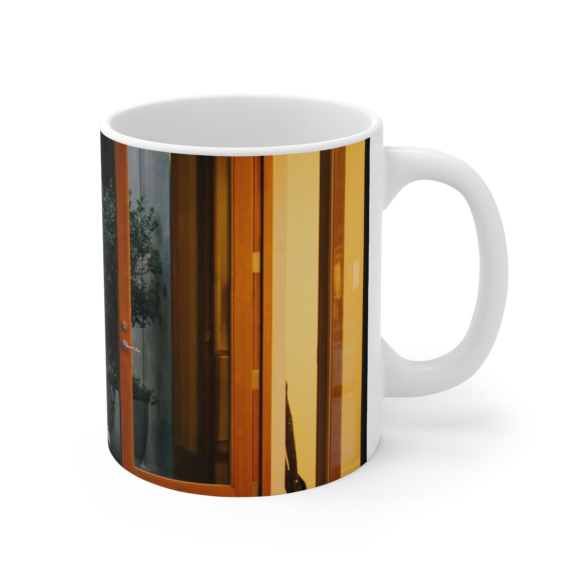 11oz White Mug - Twilight Promenade Glow | Echovira Gallery