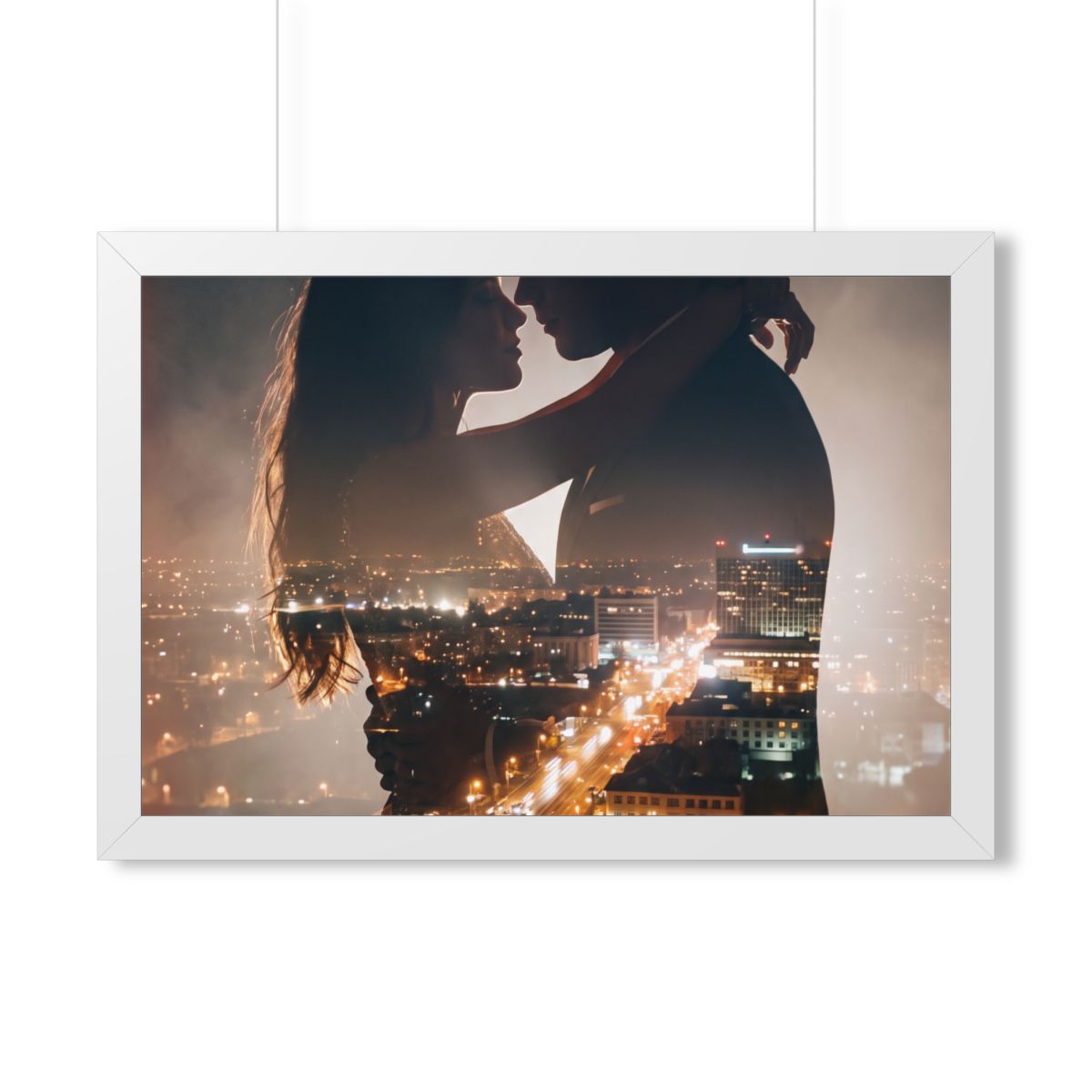 Framed Horizontal Poster - Metropolitan Night lights (14×11...