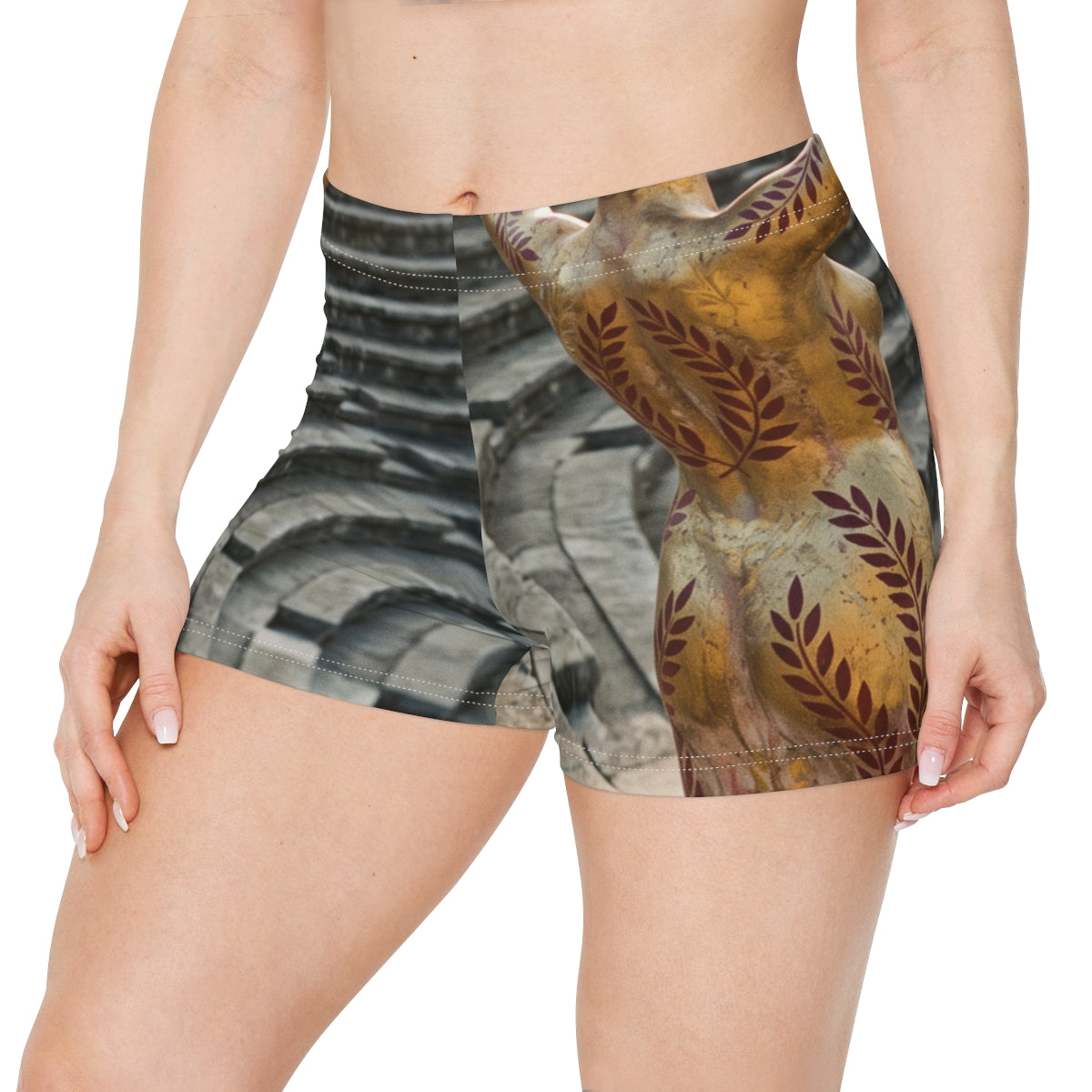 Women's Shorts with Classical Gilded Muse Art