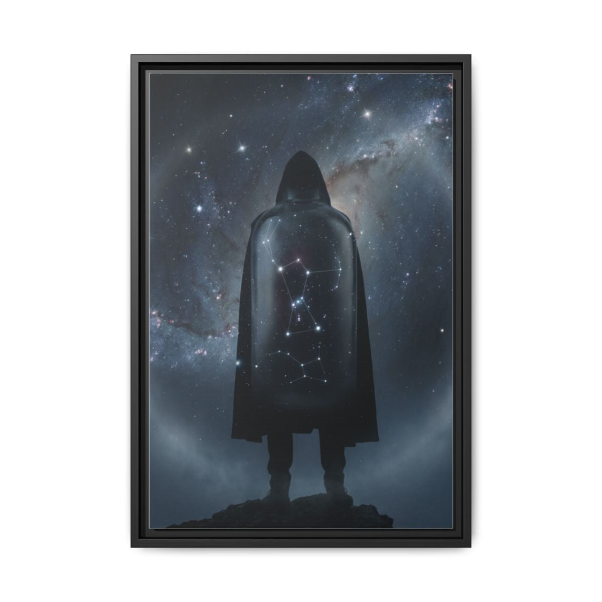 Framed Matte Canvas - Cosmic Sentinel — Black / 1.25" (8×10, 9×12, 11×14, 12×16, 10×20, 12×18, 16×20, 16×24, 18×24, 12×36, 20×24, 16×32, 20×30, 24×30, 24×32, 16×48, 24×36, 24×48, 30×40, 20×60, 32×48, 30×60 & 40×60)