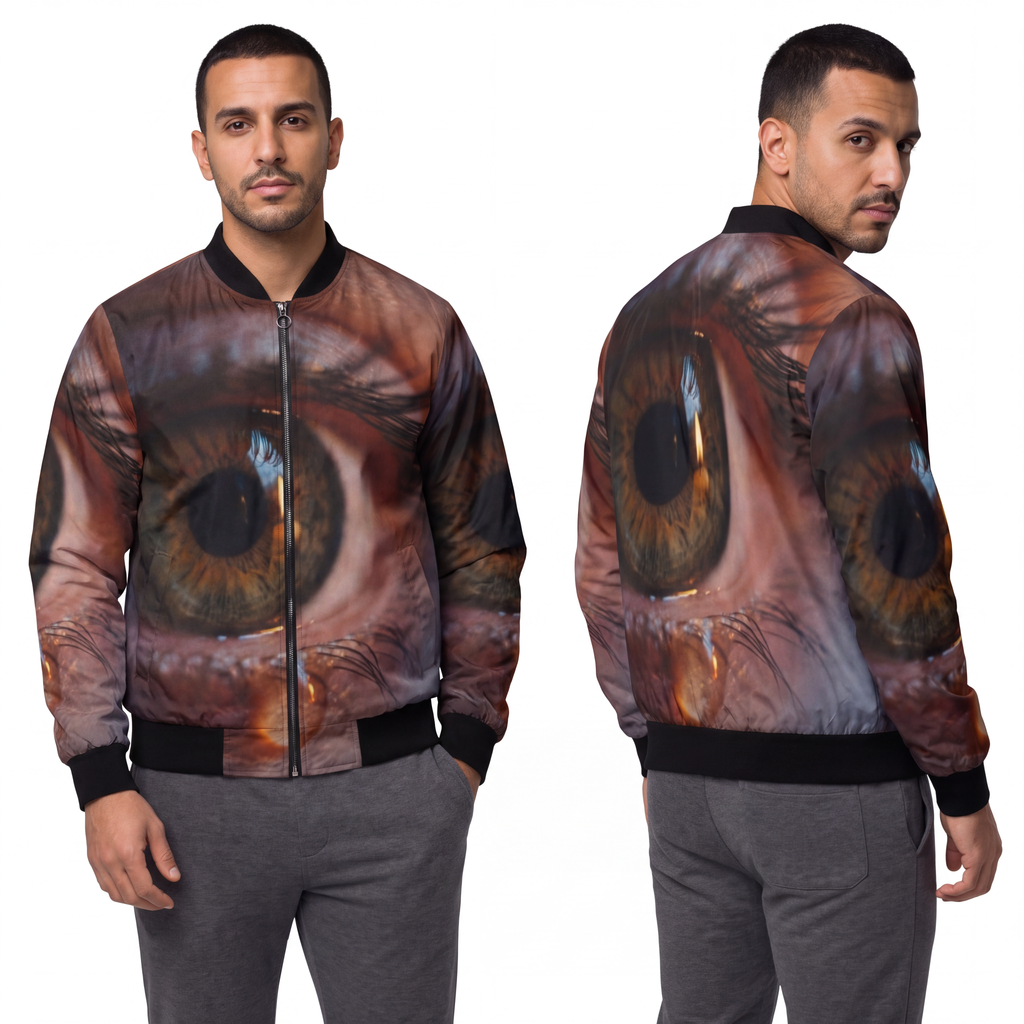 Men's Bomber Jacket - Amber Iris Reflection Fine Art Print |...