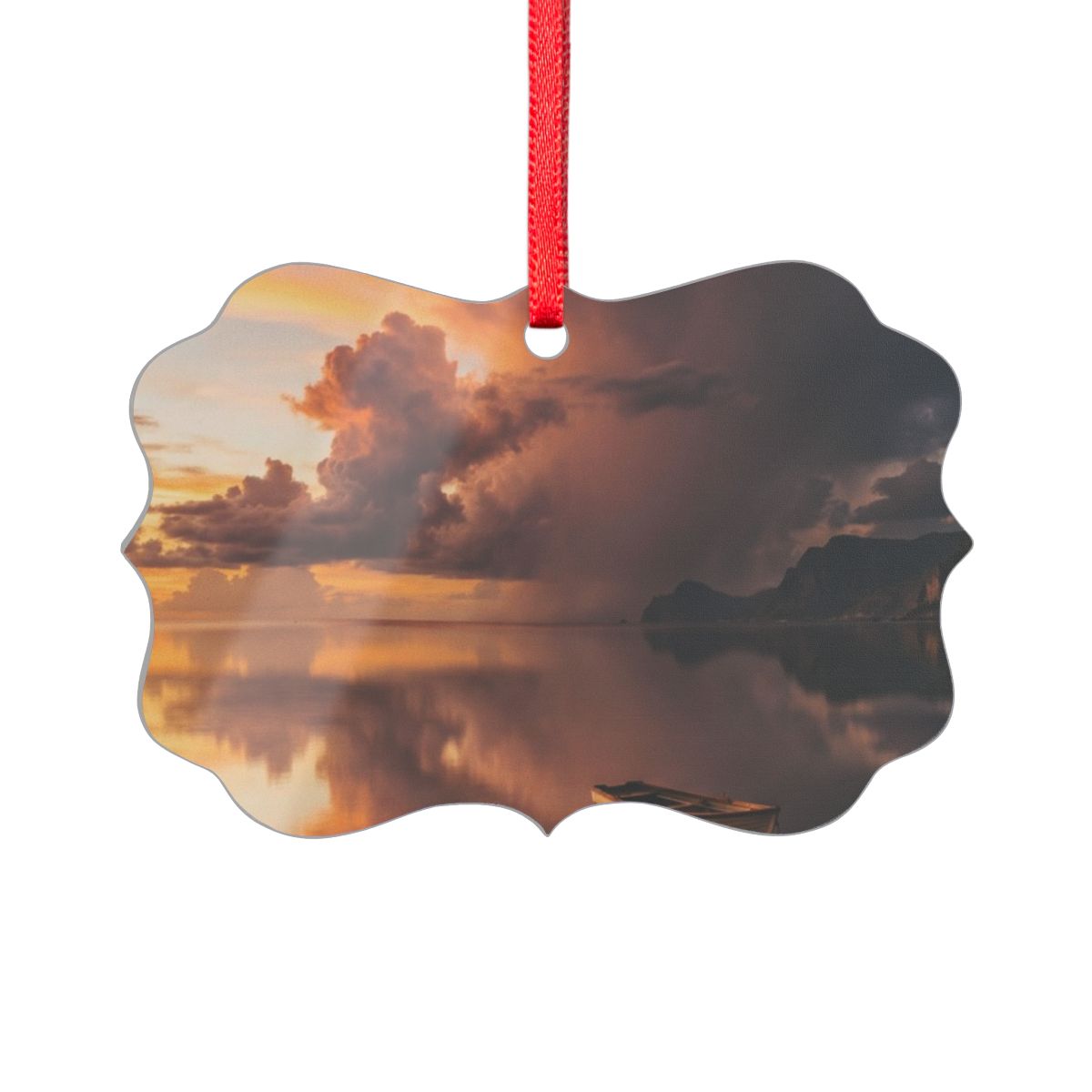 Acrylic Ornament - Golden Horizon Reflection | Echovira...