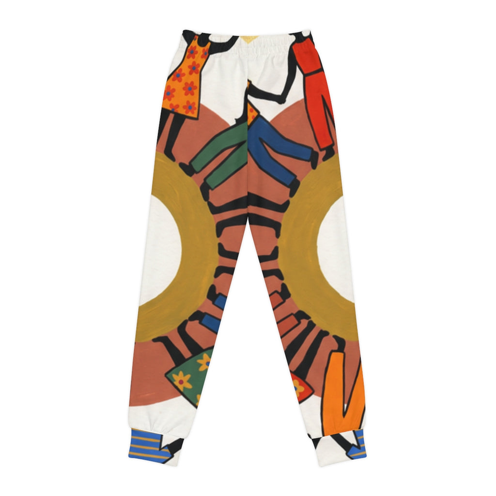 Youth Joggers - Unity Mandala Folk Art | Echovira Gallery