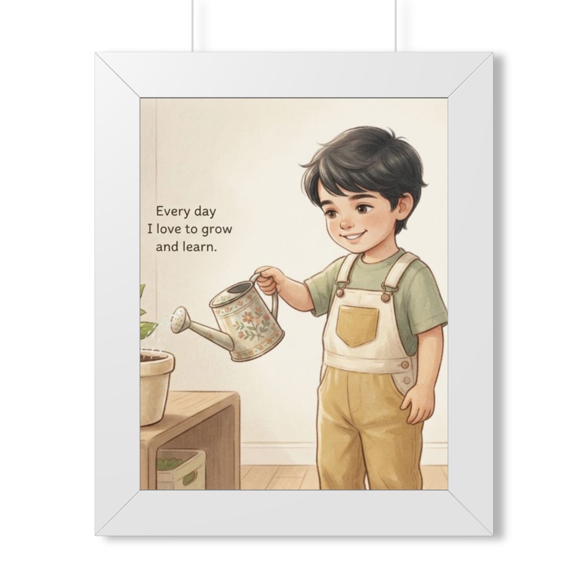 Framed Vertical Poster - Daily Growth Art — White (11×14......