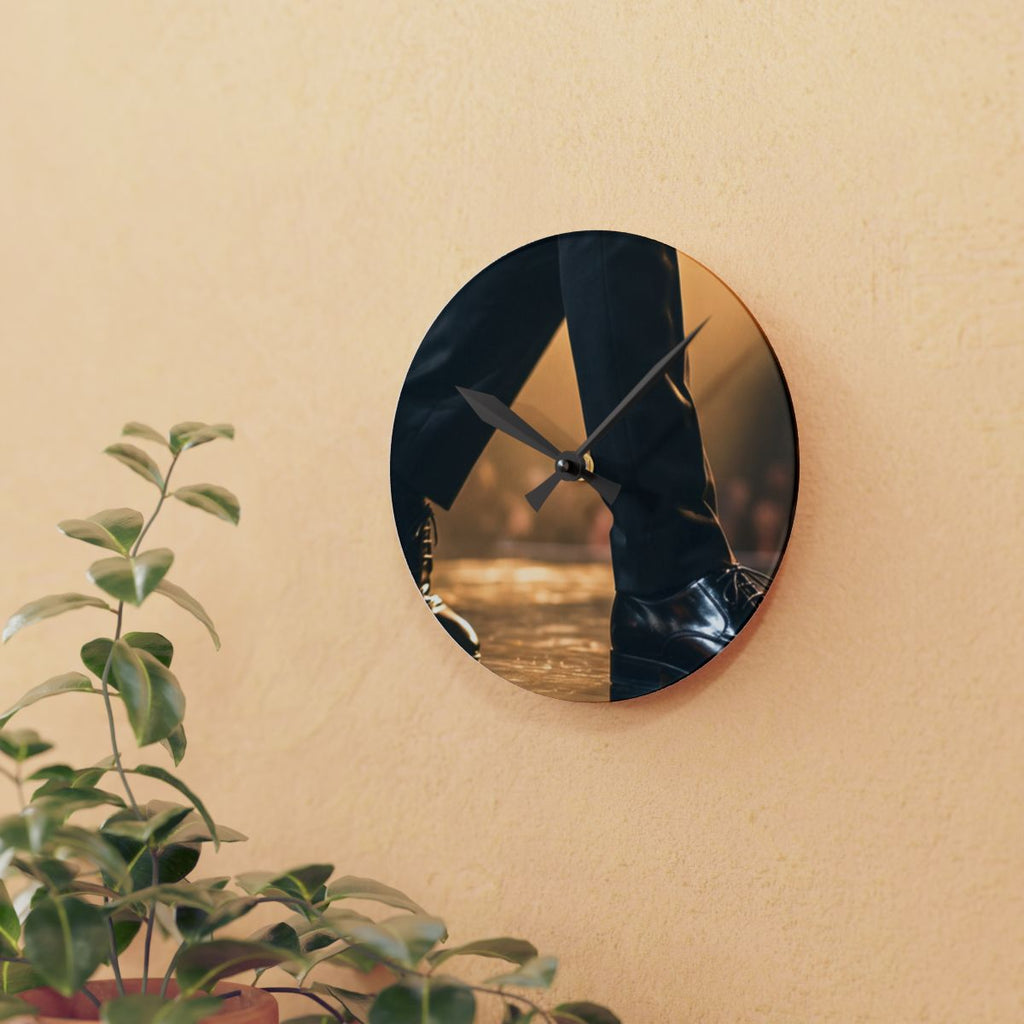 Acrylic Wall Clock - Runway Midnight Spotlight | Echovira...