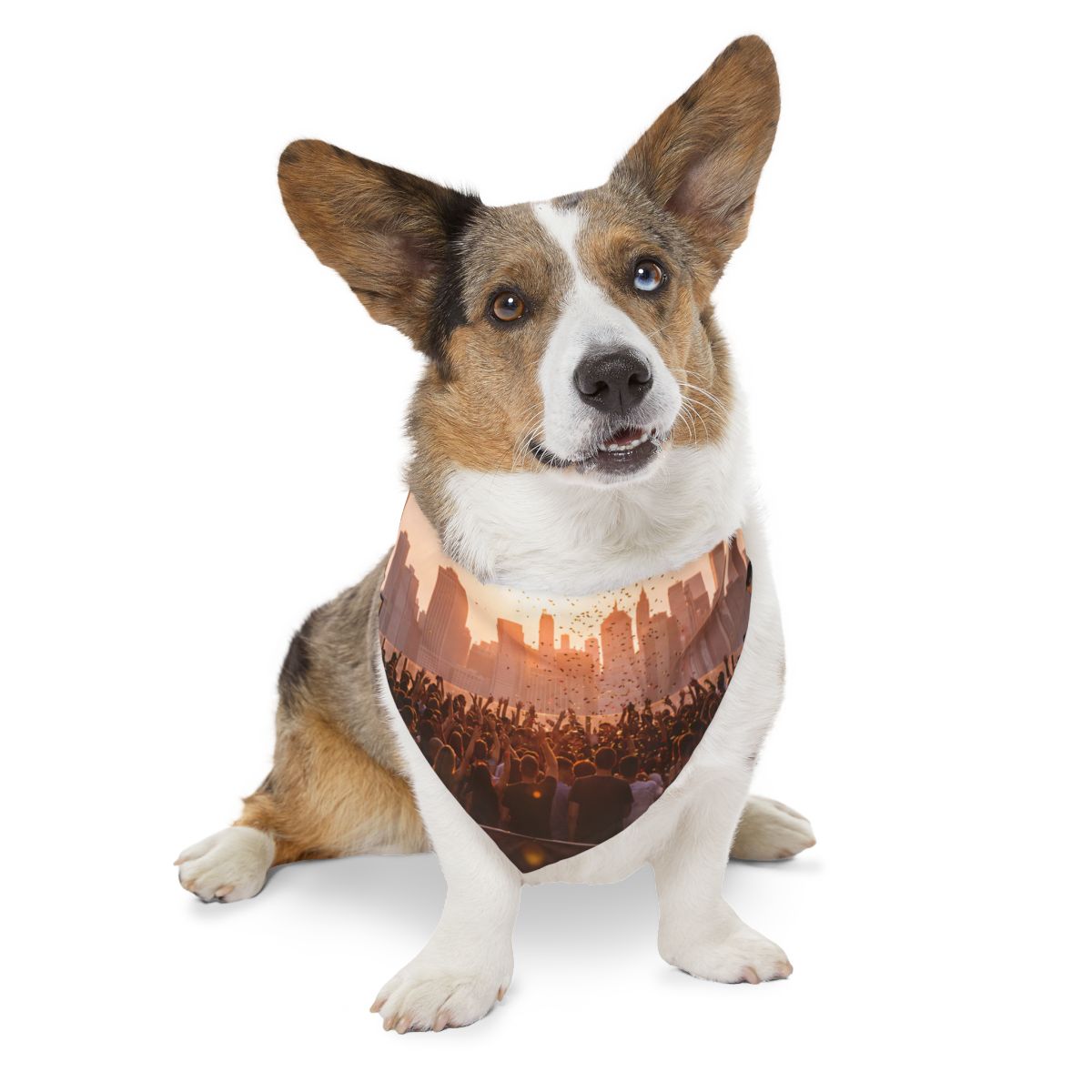 Pet Bandana Collar - City Lights | Echovira Gallery