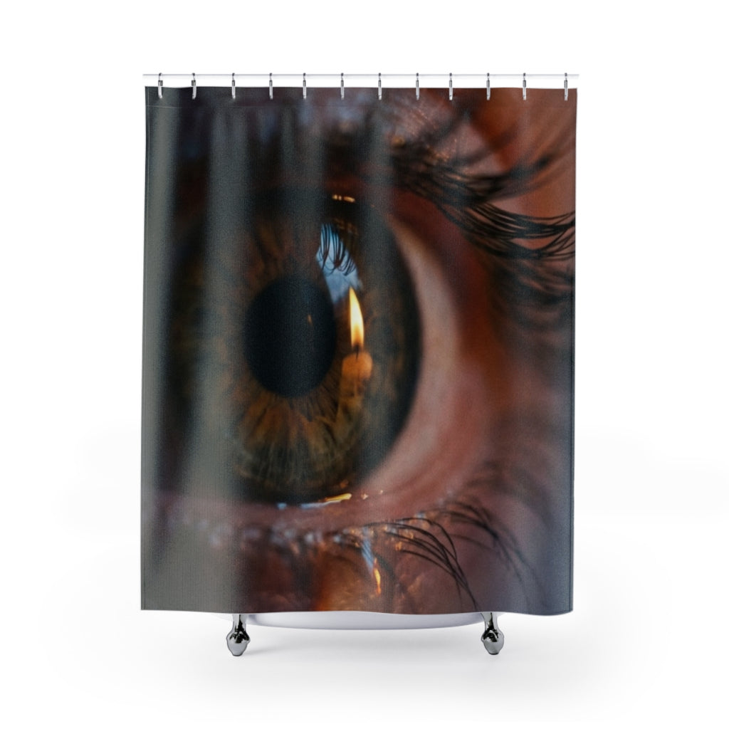 Shower Curtains - Amber Iris Reflection Fine Art Print |...