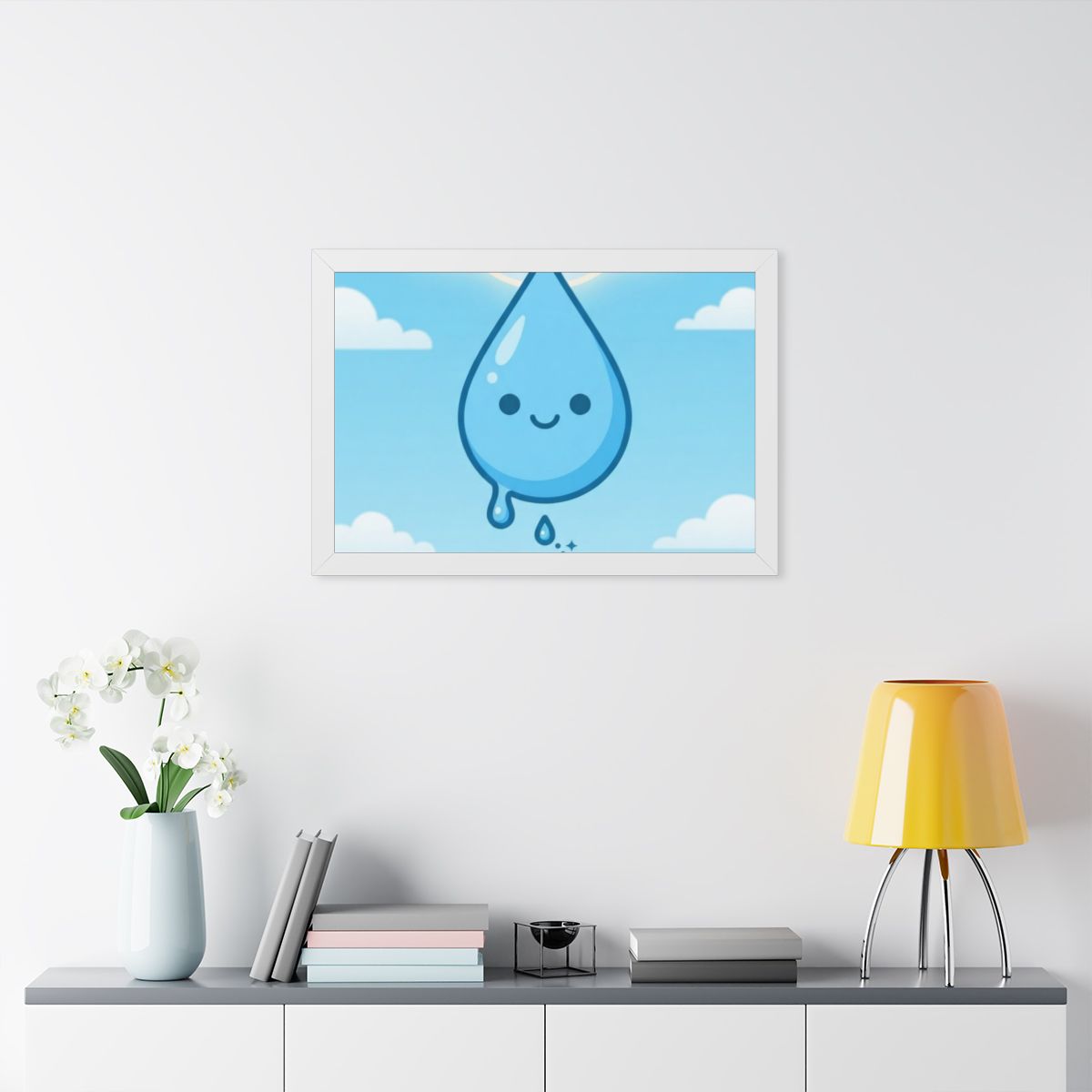 Framed Horizontal Poster - Cheerful Sky Horizon — White... |...