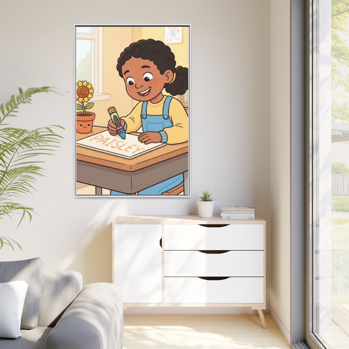 Matte Canvas Framed - Paisley Classroom Joy — White / 1.25"...