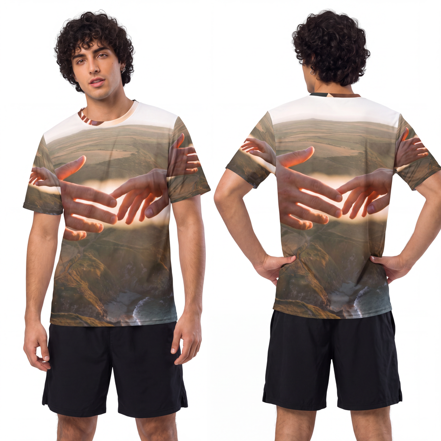 Men's Sports Jersey - The Infinite Touch | Ethereal Coastal Art