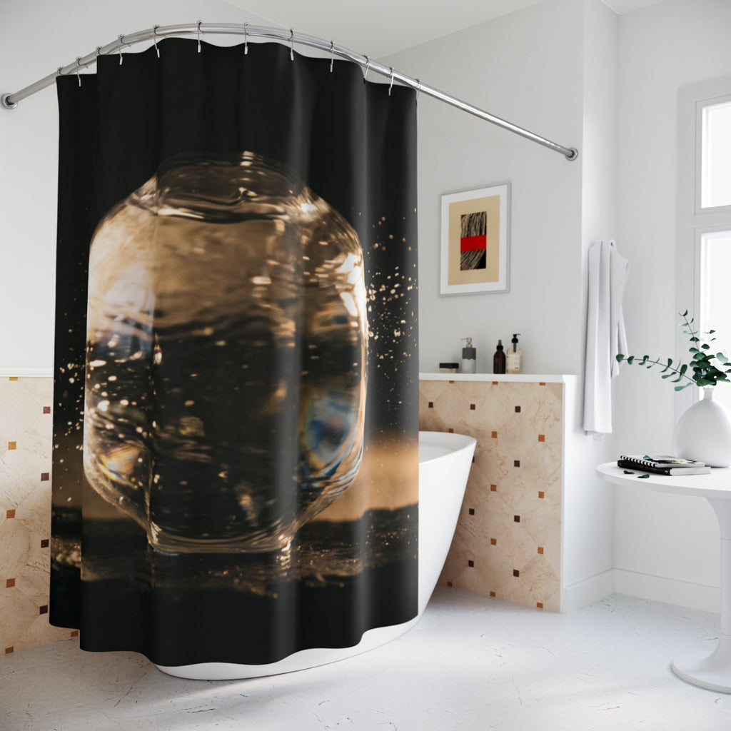 Shower Curtain - Luminous Kinetic Orb | Echovira Gallery