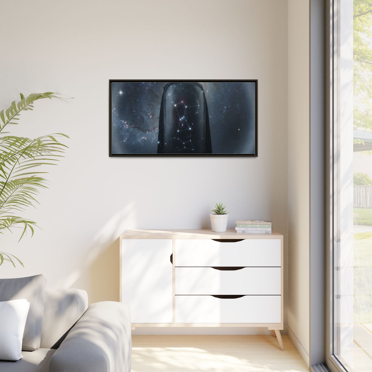 Matte Canvas, Framed - Cosmic Sentinel Orion Constellation...