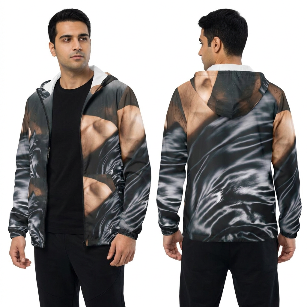 Men's Windbreaker Jacket with Nocturne Art