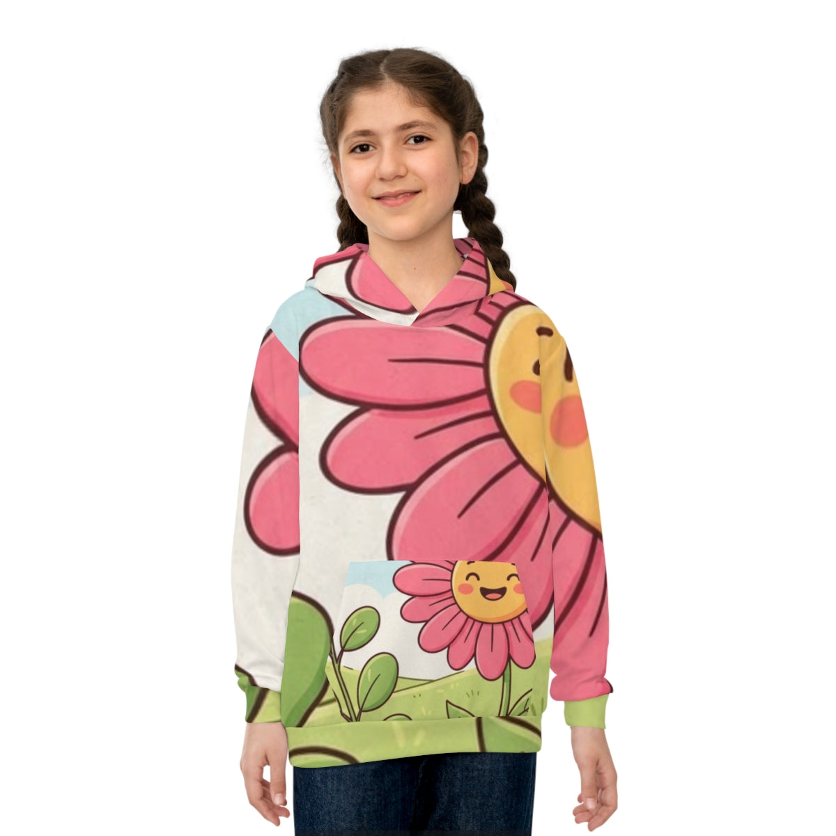 Children's Hoodie - Sunny Daisy Meadow | Echovira Gallery