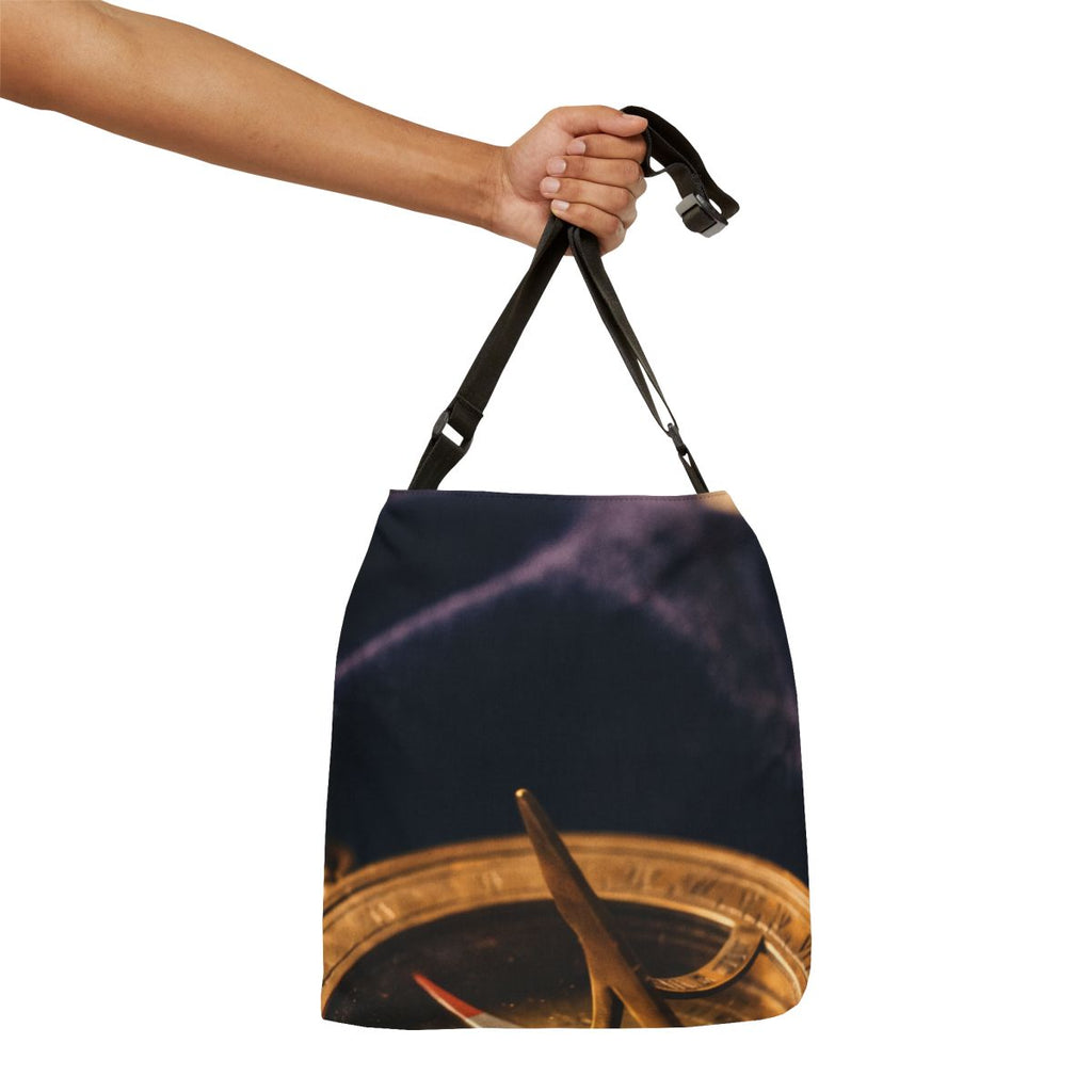 Adjustable Tote Bag with Vintage Brass Sundial