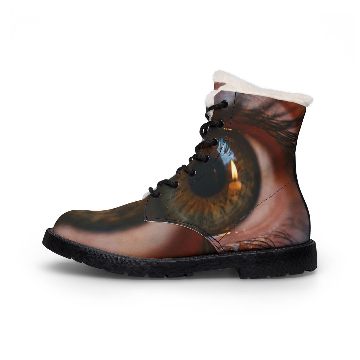 Men's Fur and Leather Boots - Amber Iris Reflection Fine Art...