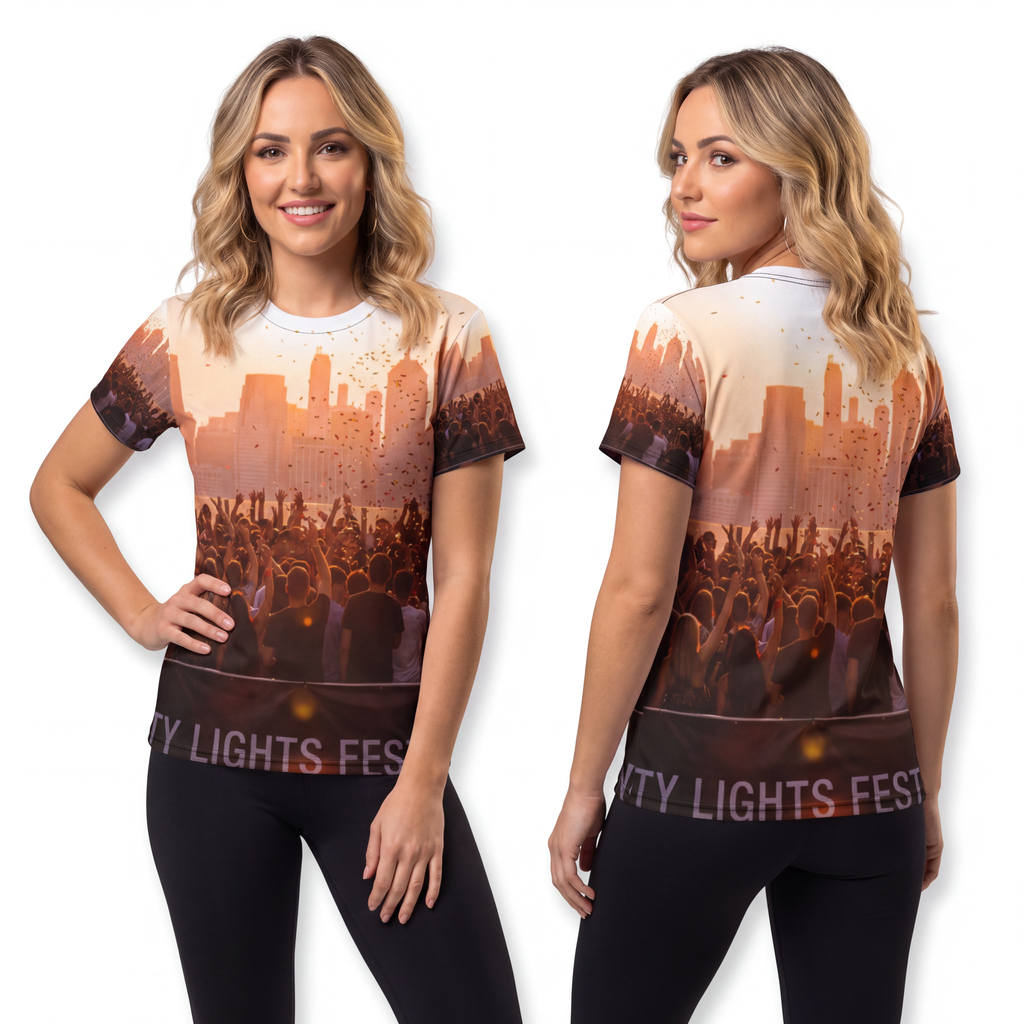 Unisex Cut & Sew Tee - City Lights | Echovira Gallery