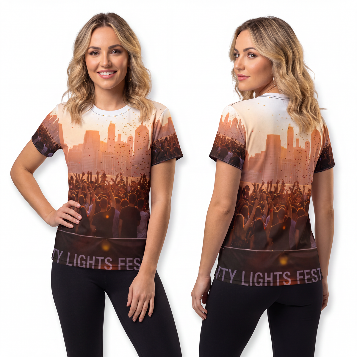 Unisex Cut & Sew Tee - City Lights | Echovira Gallery