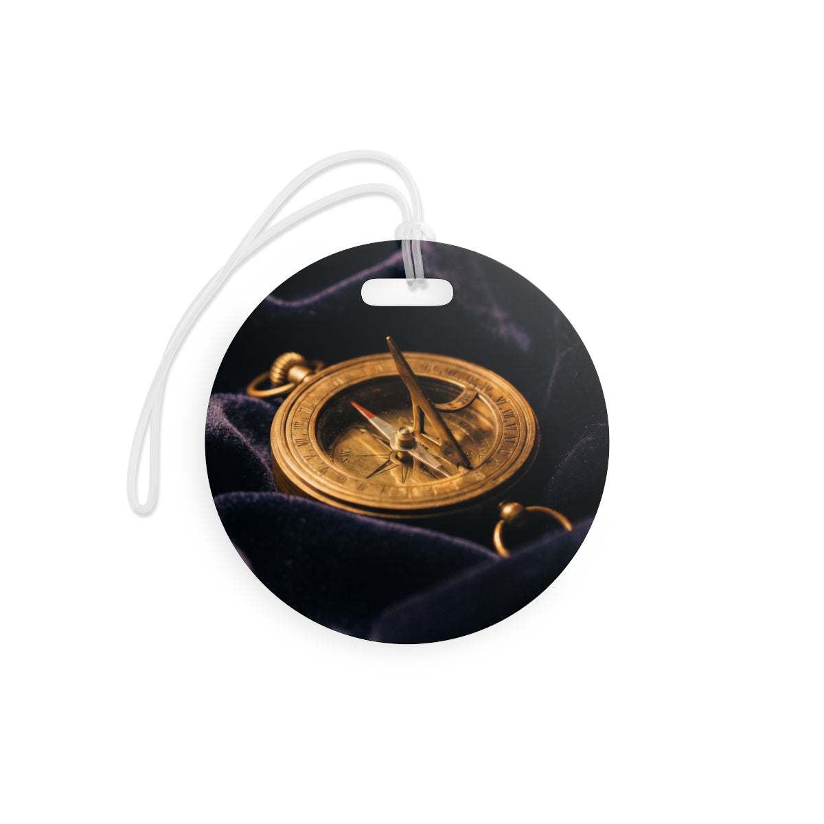 Vintage Brass Sundial Compass Luggage Tags