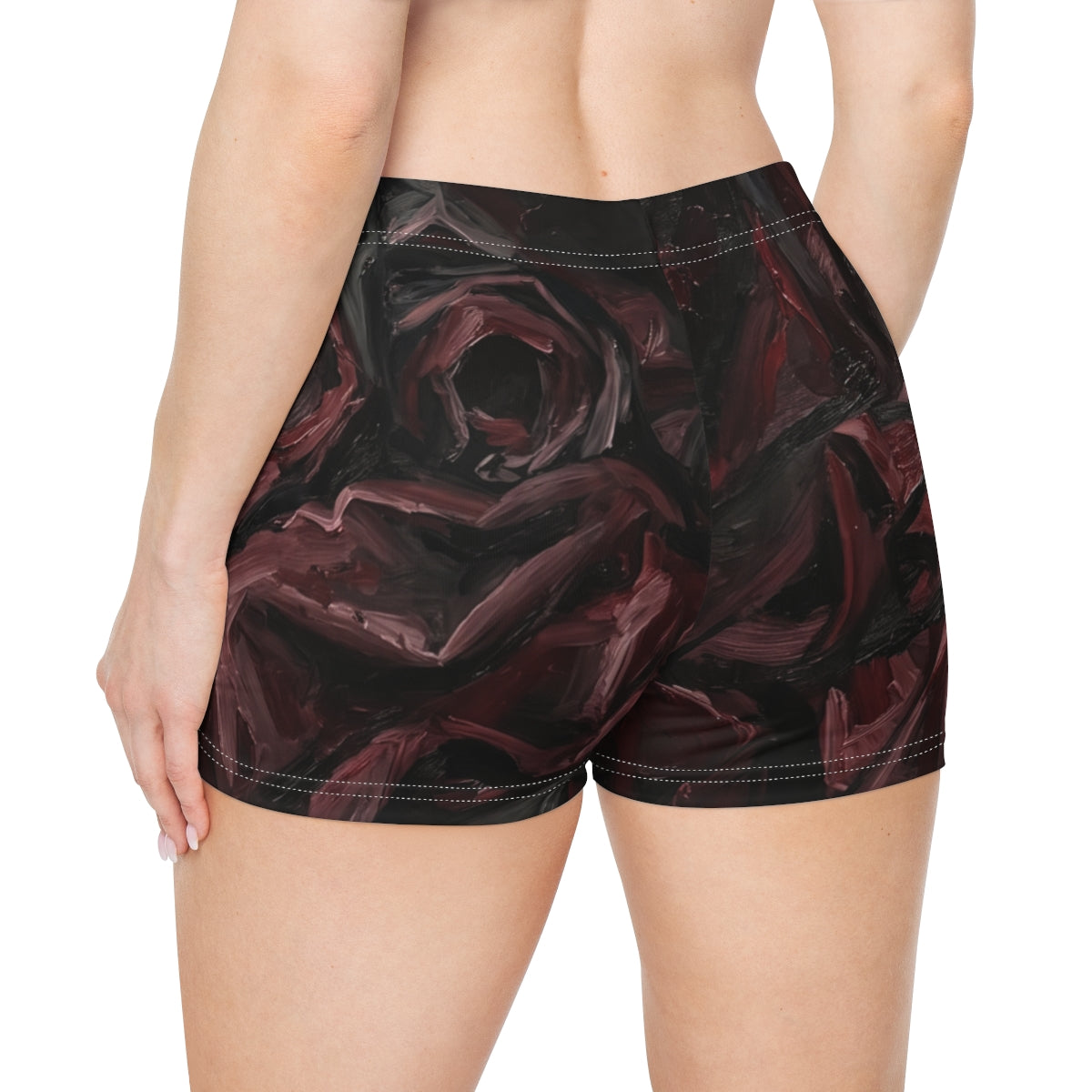 Crimson Abstract Women's Shorts