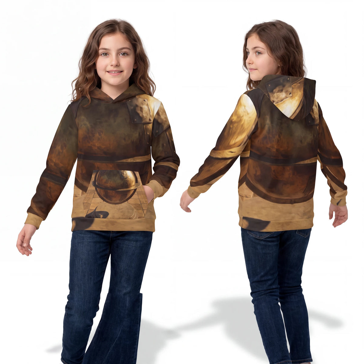 Children's Brass Astrolabe Art Hoodie