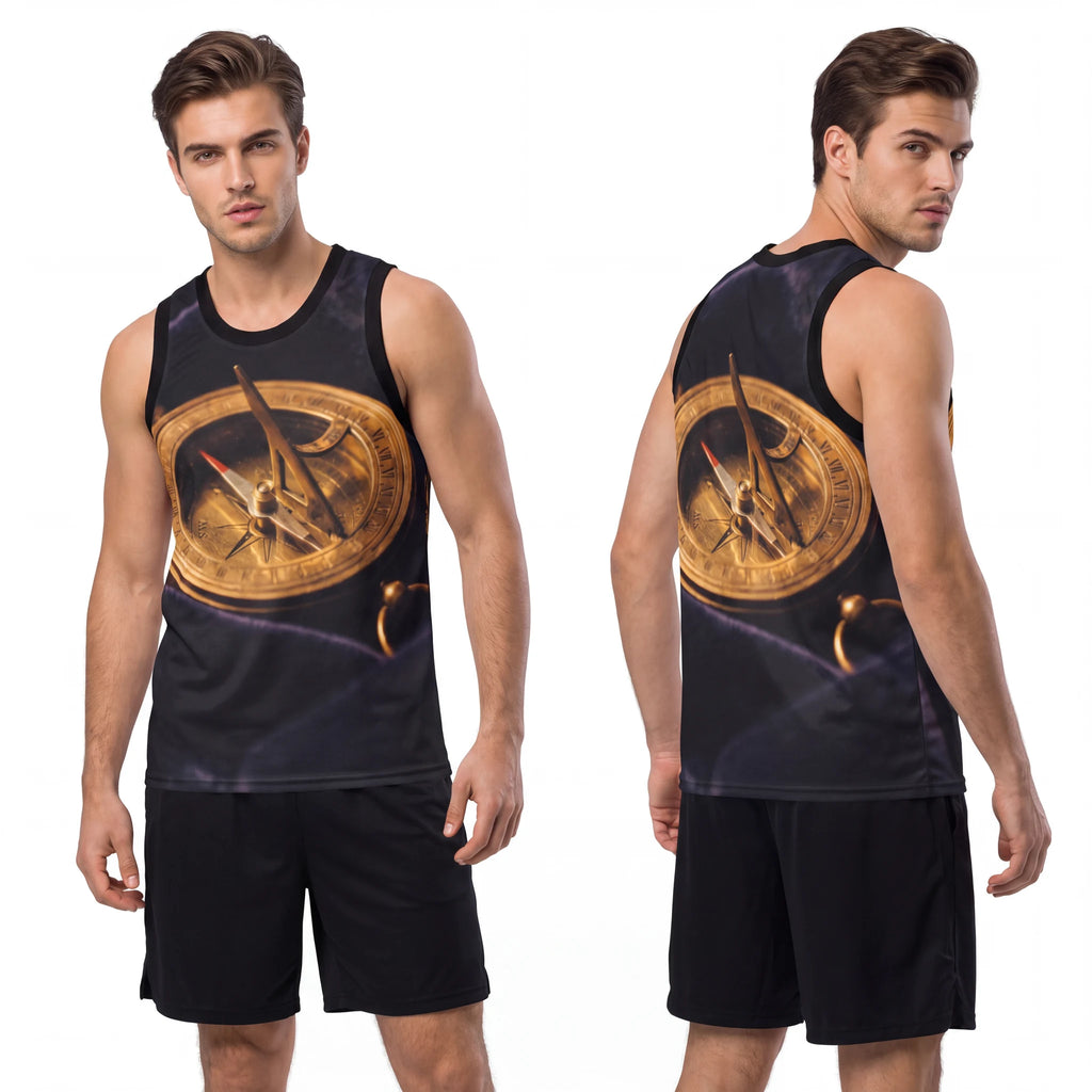 Men's Basketball Jersey with Vintage Brass Sundial