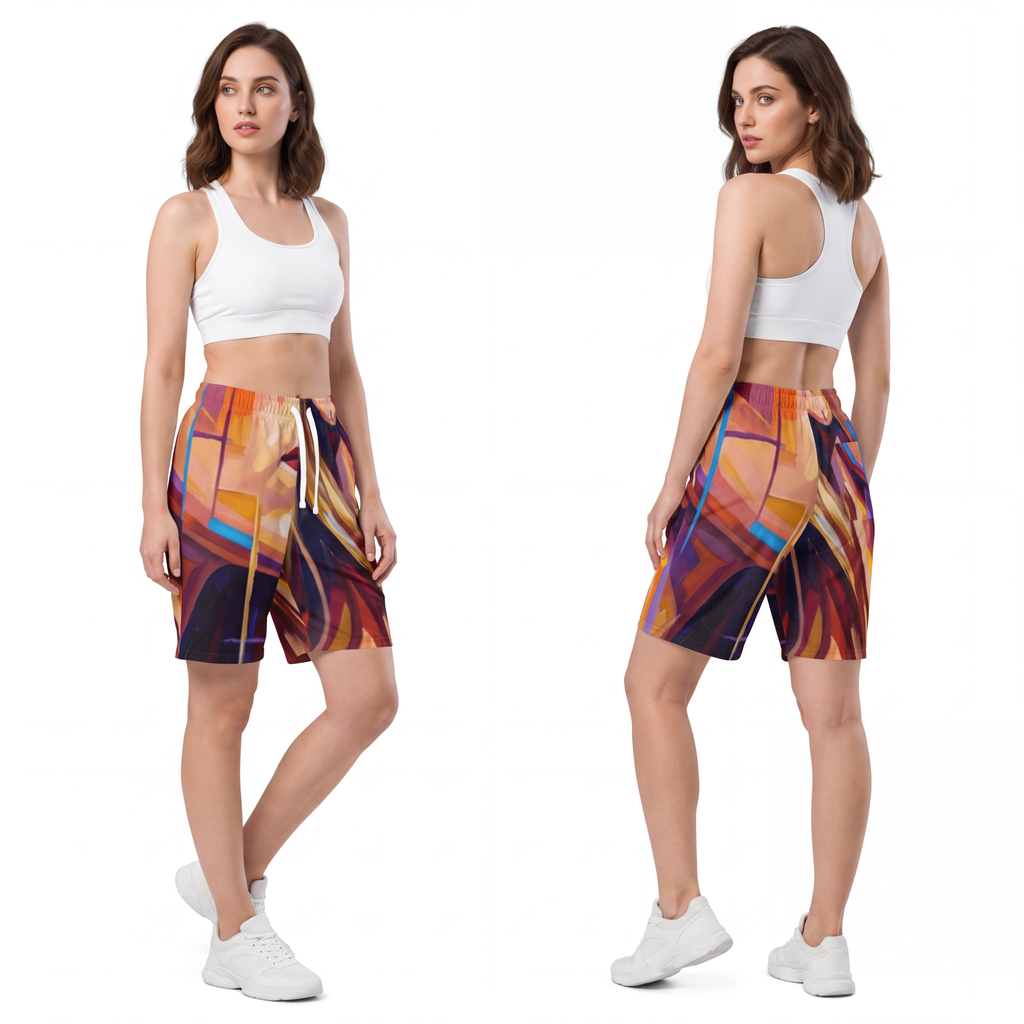Athletic Long Shorts - Shattered Elegance | Echovira Gallery