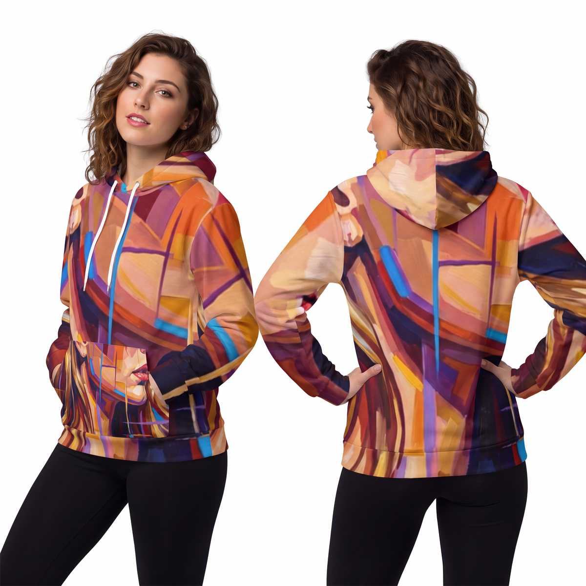 Fashion Hoodie - Shattered Elegance | Echovira Gallery