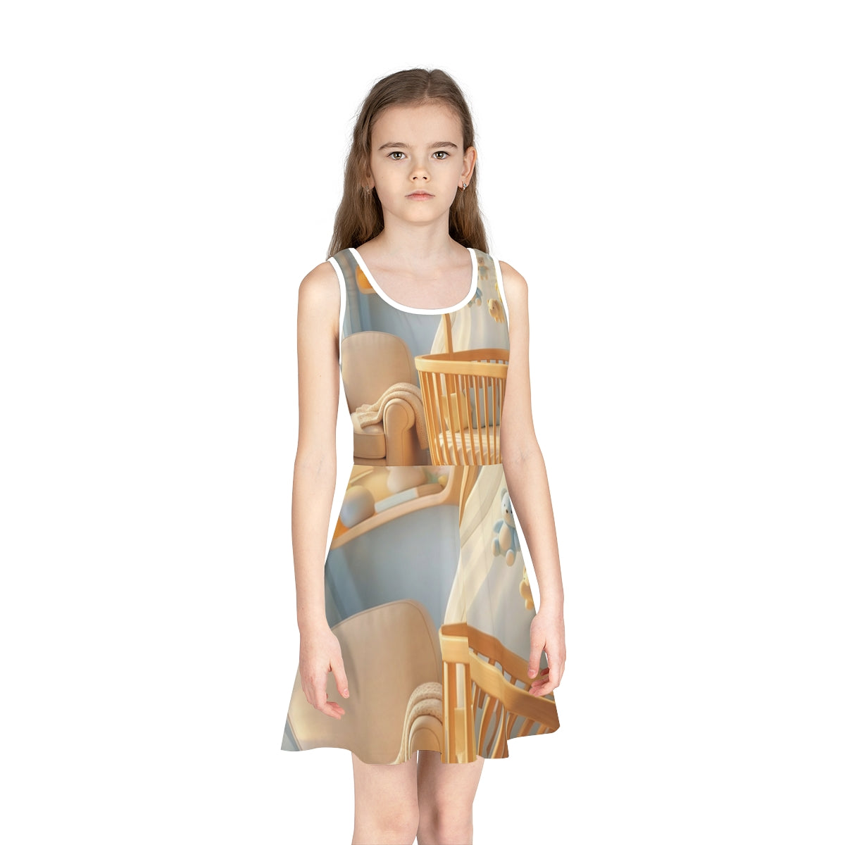 Mädchen ärmelloses Sommerkleid – Sanfte blaue Träume