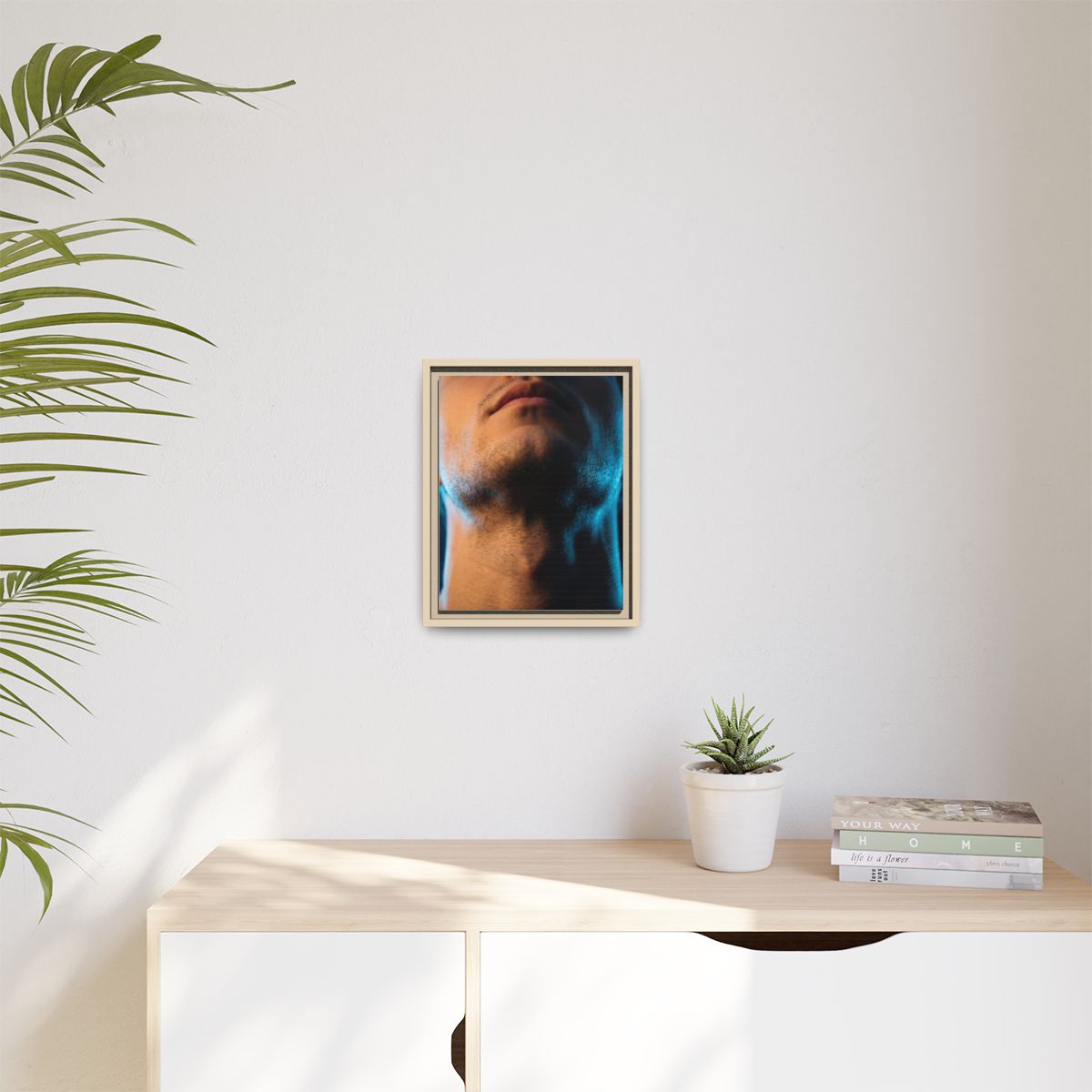 Matte Canvas, Framed - Neon Shadows Cinematic Portrait Art...