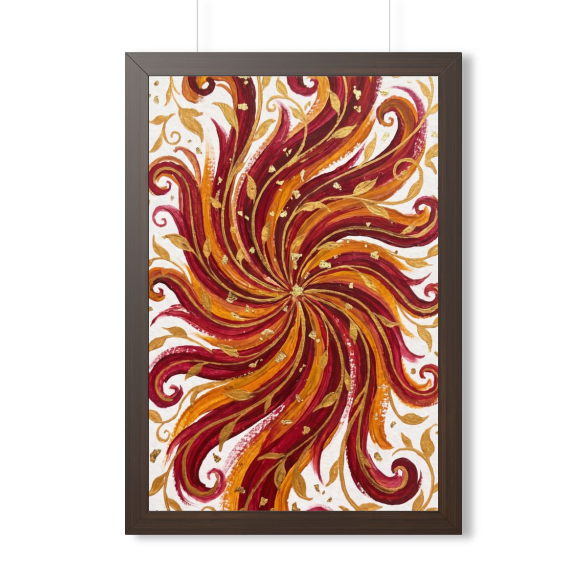 Framed Vertical Poster - Gilded Solstice Art — Walnut... |...