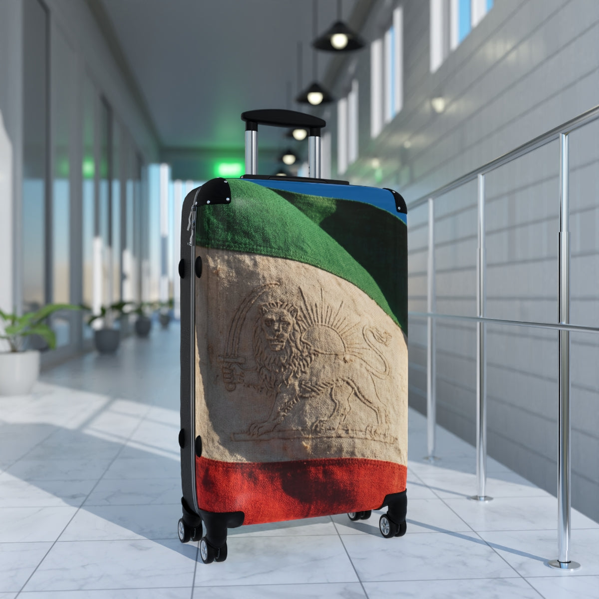 Suitcase - Vintage Persian Lion & Sun | Echovira Gallery