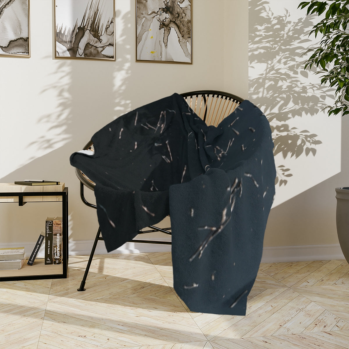 Velveteen Blanket - Midnight Ripple | Echovira Gallery