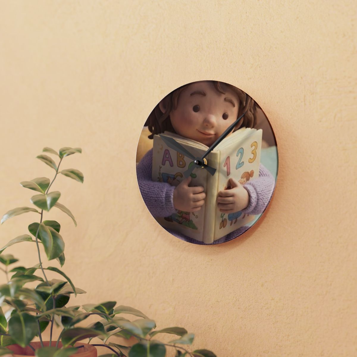Acrylic Wall Clock - Bedtime Story Hour | Echovira Gallery