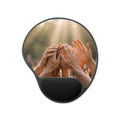 Mouse Pad With Wrist Rest - Golden Rays of Unity Wall Art |...