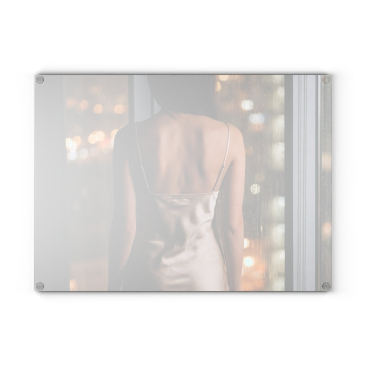 Glass Cutting Board - Rainy City Lights | Echovira Gallery